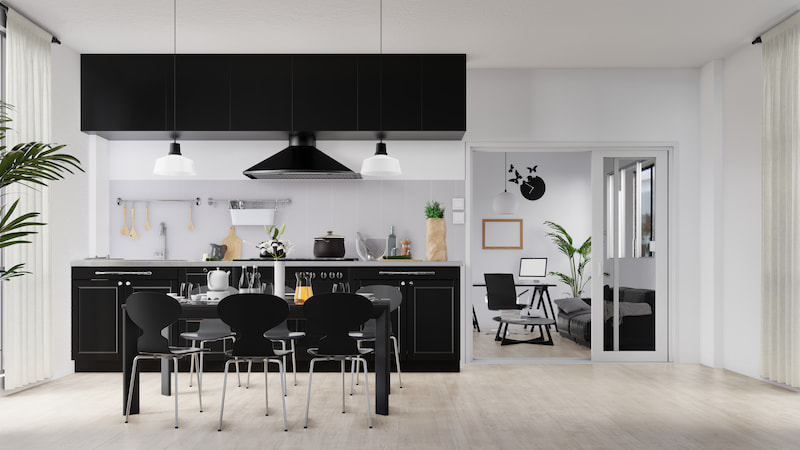 Black Hardware Kitchen Cabinet