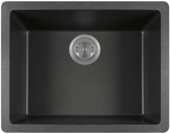 808 Dual-mount Single Bowl Quartz Black Composite Kitchen Sink