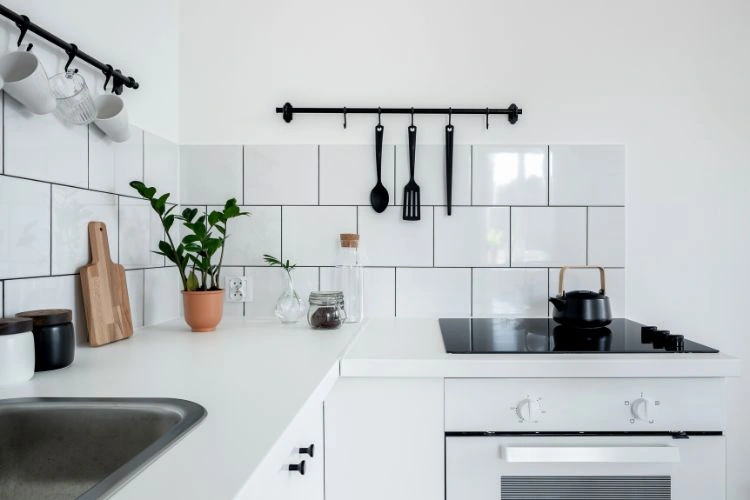 Minimal White Kitchen Tiles