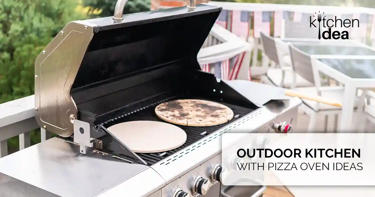 outdoor kitchen with pizza oven