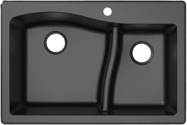 Quarza 33" Drop-In 60/40 Black Kitchen Sink