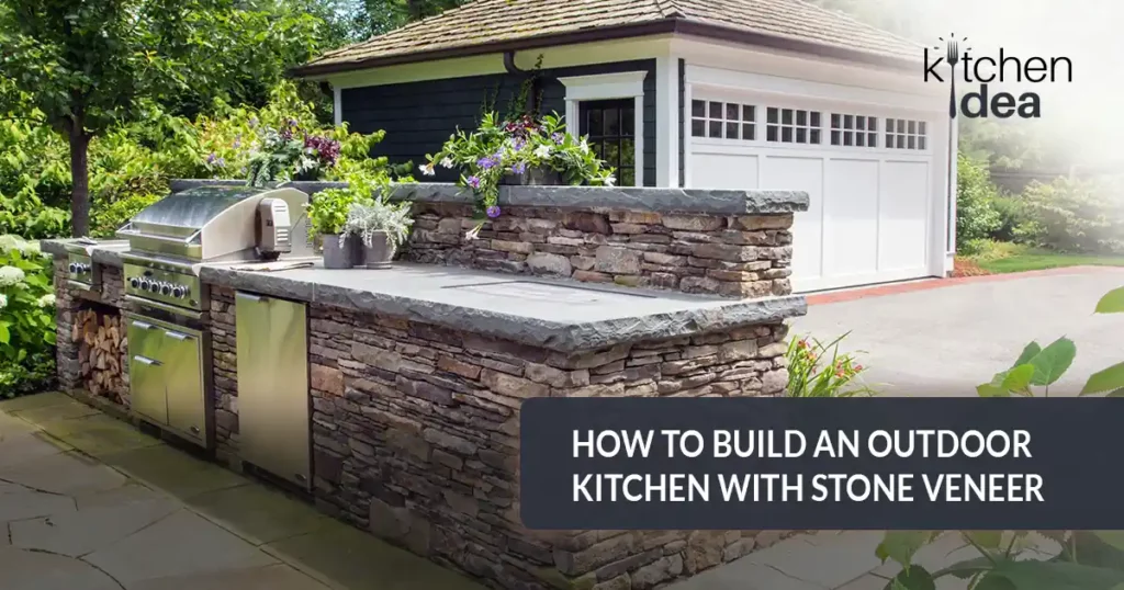 Outdoor Kitchen with Stone Veneer