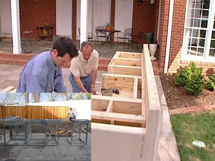 The Build Process for Outdoor Kitchen with Stone Veneer 